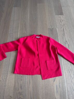 Zara red cardigan
